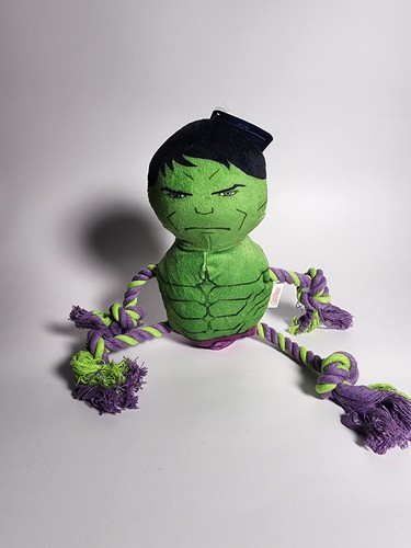 Marvel Disney Incredible Hulk Dog Puppy Toy Rope Squeaky Comic Avengers NWT - 第 6/13 張圖片