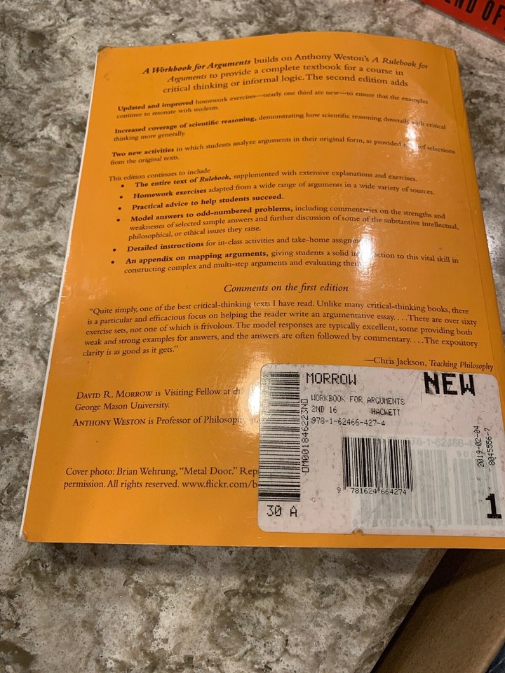 A Workbook for Arguments A Complete Course in Critical Thinking