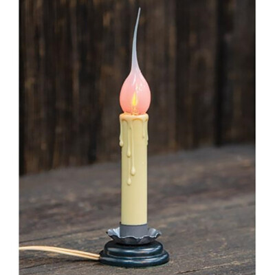 Flicker Bulb Candle Lamp with Black Base 5'' High- 4'' - Window Sill On/Off Switch