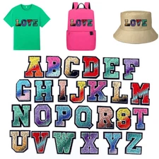 A-Z Craft English Letter Patches Iron Sew On Cloth Sticker Applique DIY Name Tag