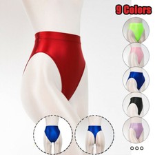 Womens Mens Silky Shiny Satin Glossy Wet Look Knickers Briefs Underwear Panties