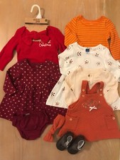 Carter's/Others Infant Girls Clothing Lot of 9 3 Used Size 6, 6-9, 6-12 Months