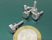 Flared Shoulder Stainless Thumb Screw, 19/64" Dia, 4-40 x 3/8" Length, 5 Pc