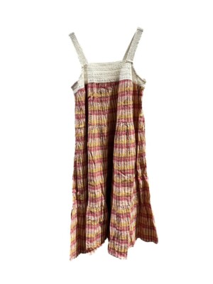 Women's Sleeveless Crochet Trim Dress - Universal Thread Striped Multicolor S