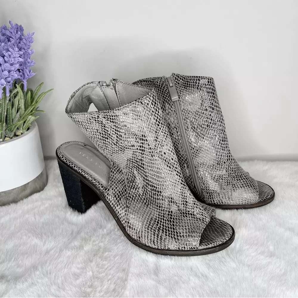 Volatile snakeskin booties clearance