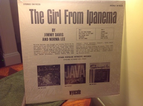 JIMMY DAVIS - The Girl From Ipanema ~ WYNCOTE 9028 {nm orig} *STEREO* w/JASMINE - Picture 2 of 3