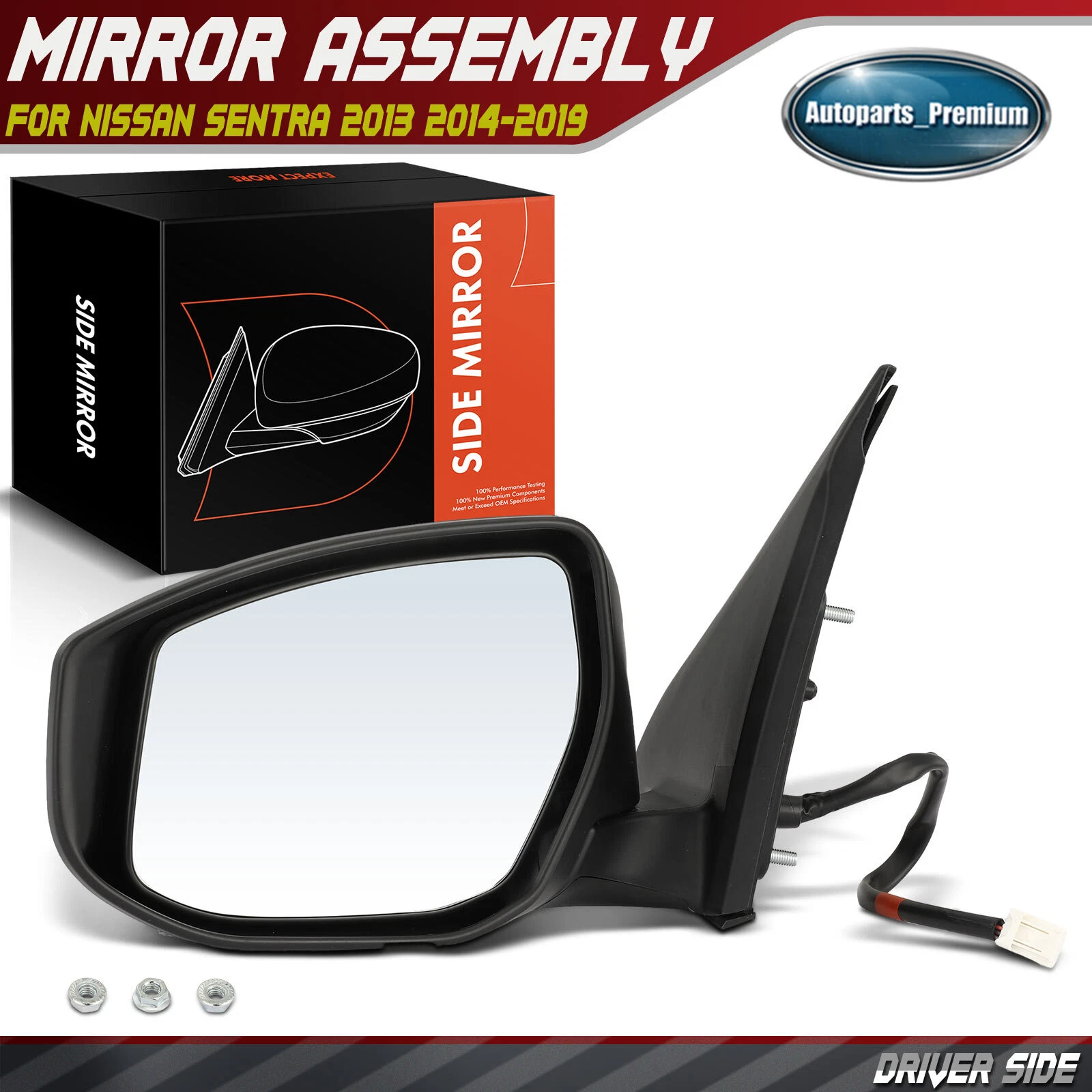 Driver Power Mirror w/ Heated Manual Folding 5-Pin for Nissan Sentra 2013-2019