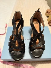 Sofft Black Wedge Sandals Size 7