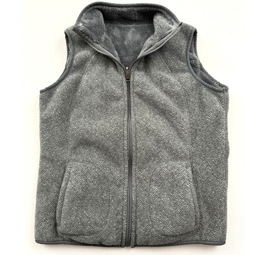 Laura Scott Reversible Herringbone & Fleece Vest Size Medium - Picture 7 of 7