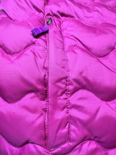 L.L. Bean Magenta Down Jacket Girls L 14-16 Fleece Lined Removable Hood Pockets - Picture 9 of 11