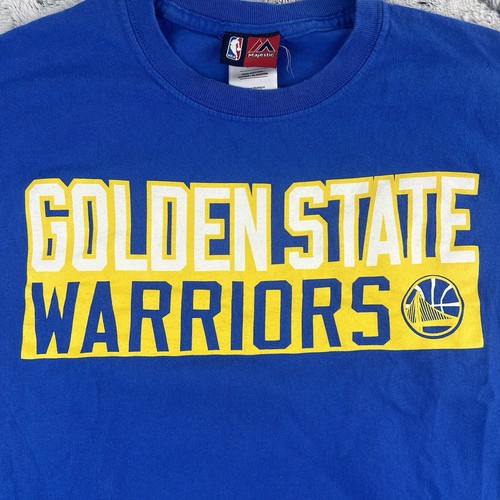 Throwback Majestic NBA Golden State Warriors Steph Curry 30 T Shirt Blue (Large) - Picture 3 of 11