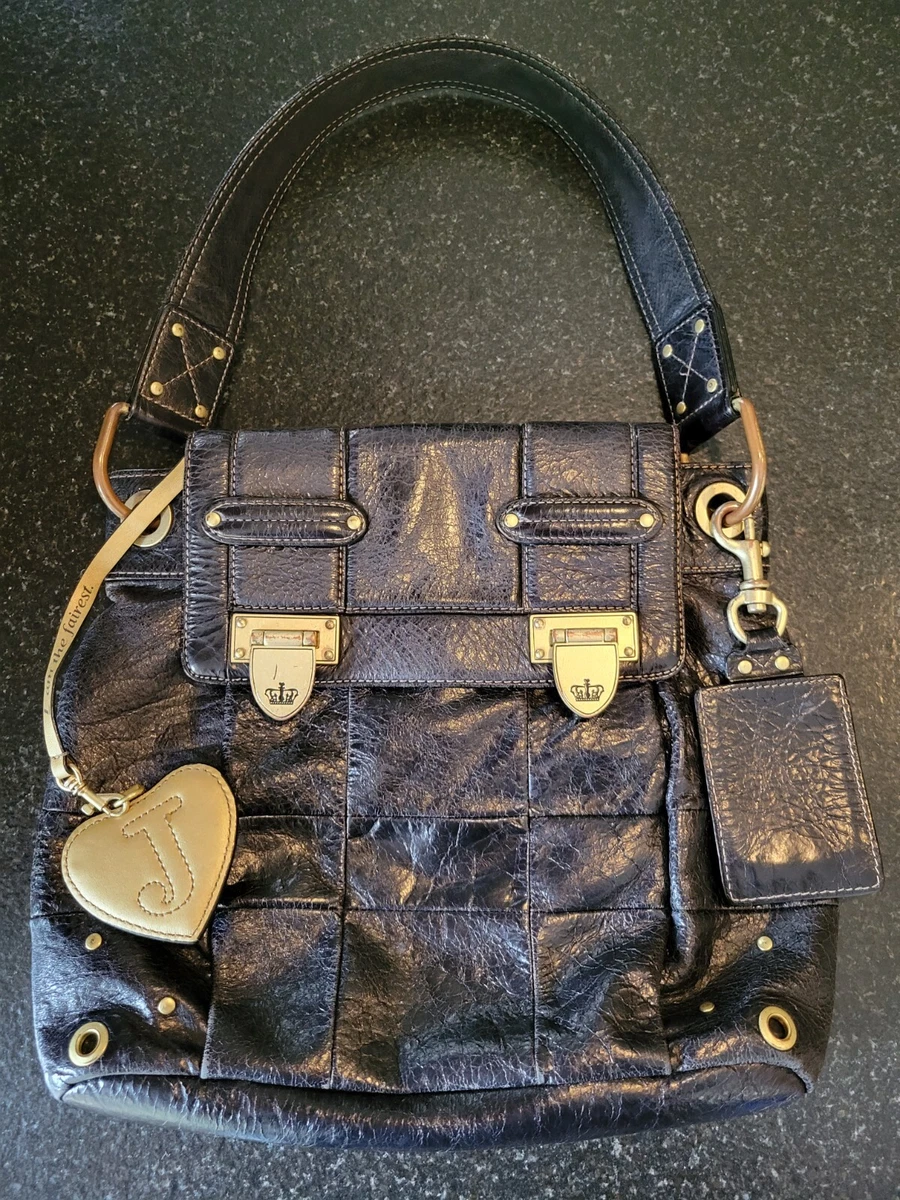 Juicy Couture Handbag Pocketbook Soft Black Leather Nice Size, Classic  Look/Feel | eBay