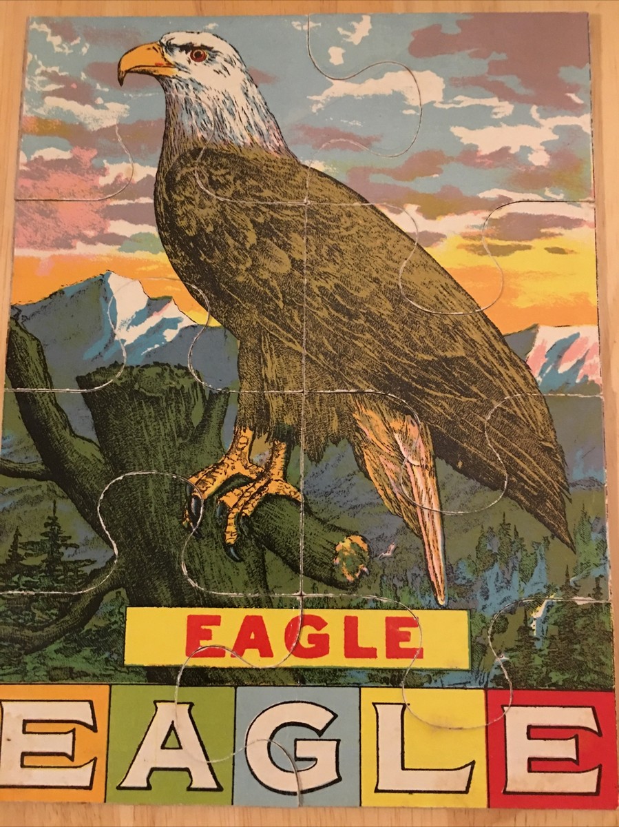 MILTON BRADLEY CO. アメリカ製 アンティーク ジグソーパズル Vintage Sectional Birds Jigsaw Puzzle by Milton Bradley