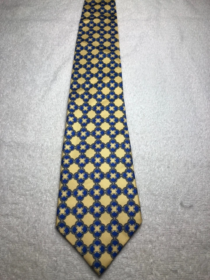 PAUL FREDRICK CORBATA HOMBRE AMARILLO CON AZUL 4 X 58 Foto 2 de 4