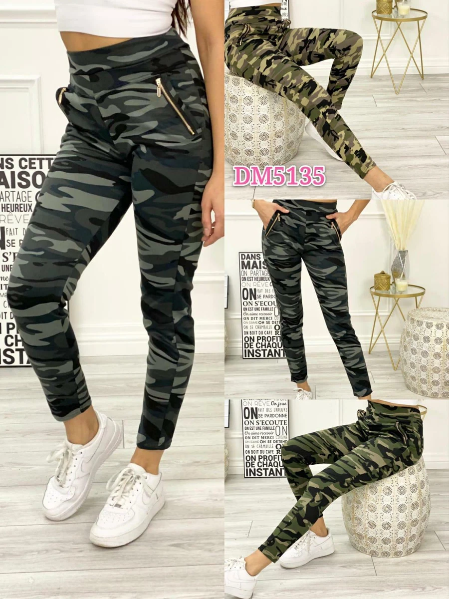 Ladies womens Trousers Jogging Legging Bottoms Camo Jeggings slim