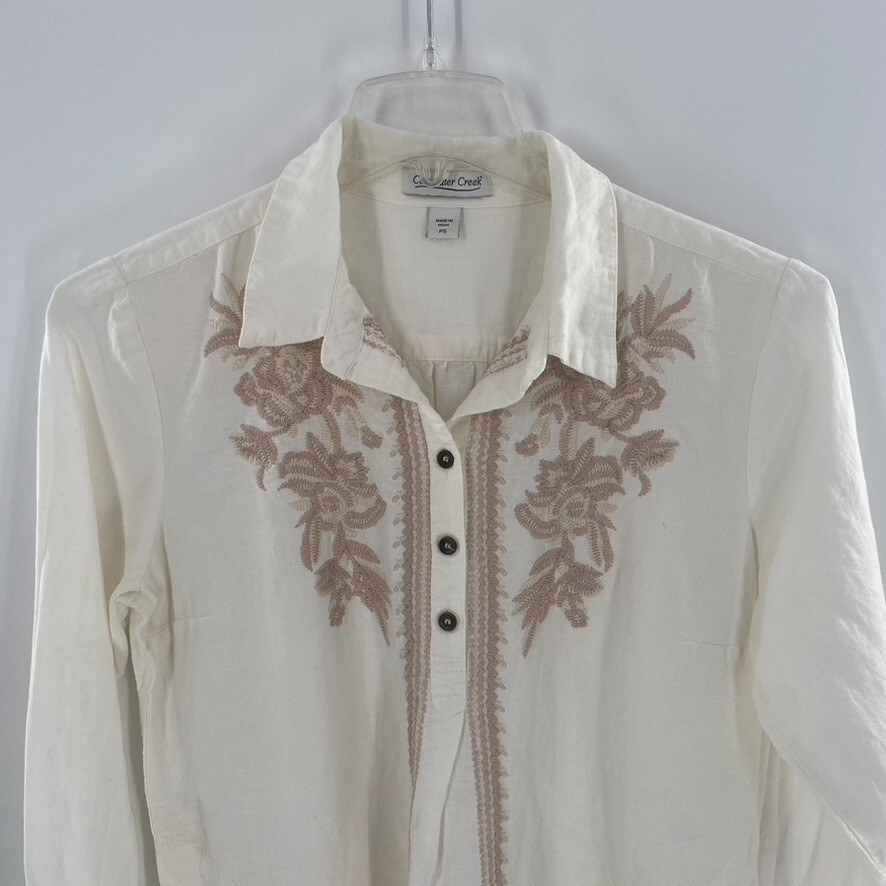 Coldwater Creek Womens Popover Top Linen Tunic Wh… - image 6