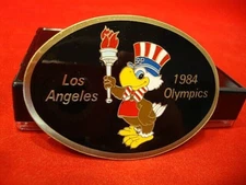 1984 Los Angeles Summer Olympics Logo Peel and Stick Enamel Metal Plate 2" X 3"