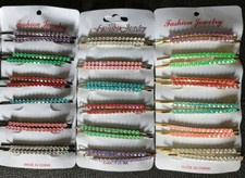 2piece x Ladies Girls Diamante Hair Clips Grips Slides Kirby Wedding Pins