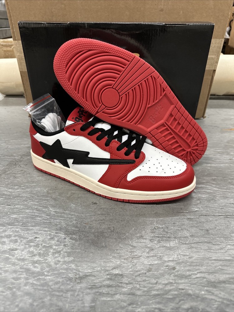Indigo Studios LA Chicago Lows Sz 11, Travis Scott Inspired BapeSta Red Black