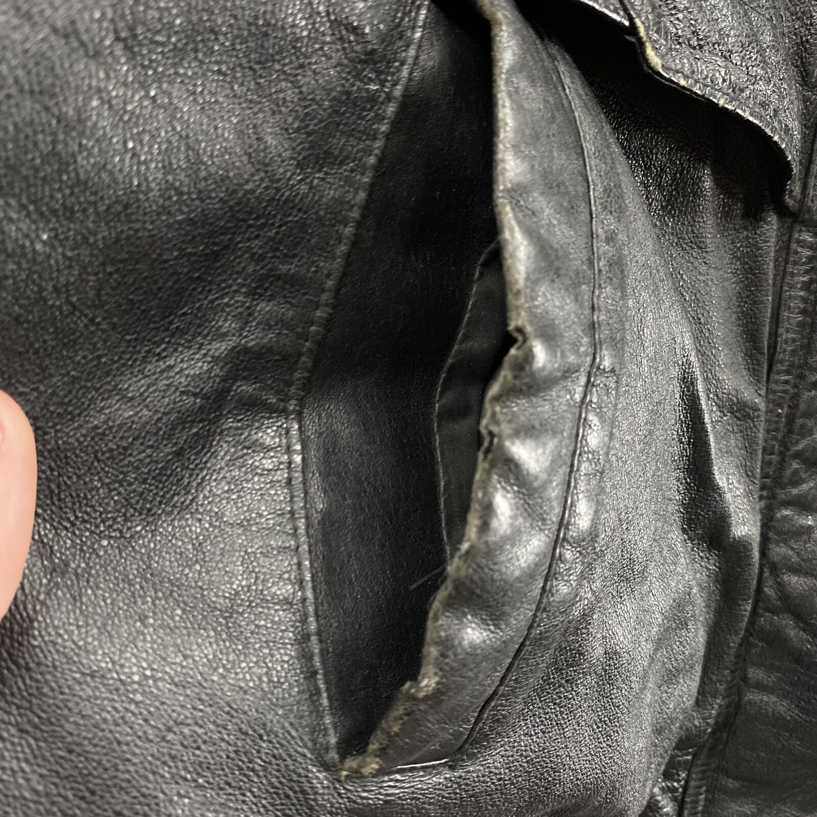 Wilsons Jacket Men Extra Large Black Leather Bike… - image 5