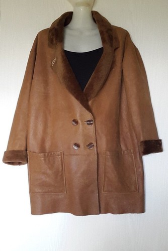 ARMAND VENTILO MANTEAU EN PEAU LAINÉE VÉRITABLE FR40- EU38 PRIX BOUTIQUE €1860 - Picture 5 of 11
