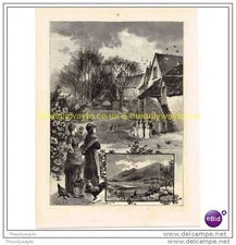 A VILLAGE WEDDING, Book Illustration, c1881