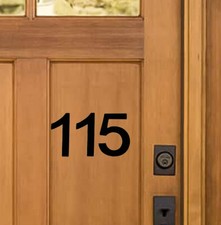 Stick-On House Numbers - No 115 - Satin Black - 10cm - Door, Fence, Gate