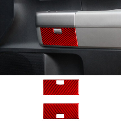 Red Carbon Fiber Interior Compartment Door Cover Trim For Toyota Tundra 2007-13
