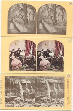 VARIOUS POPULAR SCENES, STEREOVIEWS. 23 SET LITHOGRAPHS.