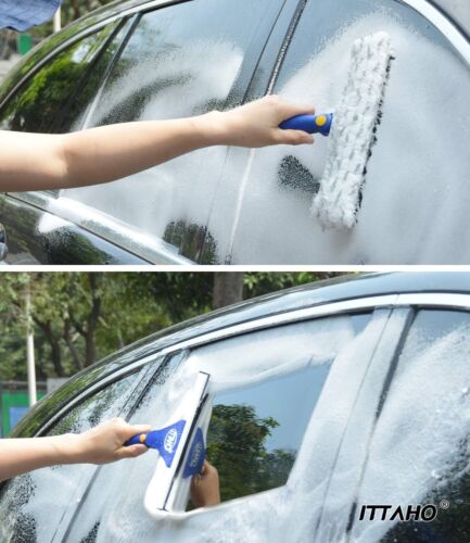 Window Cleaning Squeegee & Microfiber Scrubber Combo with Extendable Pole - Picture 4 of 8