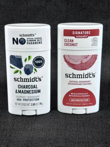 Schmidt's Charcoal Magnesium & Coconut Deodorant Natural Odor Protection 2 Pack
