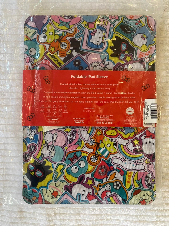 Sonix Foldable Ipad Sleeve Hello Kitty® and Friends Kuromi My Melody Sanrio NEW - Image 2 of 4