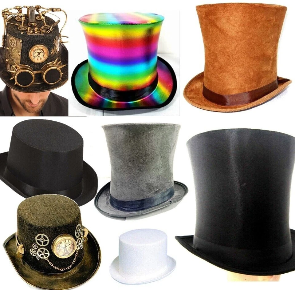 Lotto accessori costume matrimonio abito fantasia Halloween steampunk cappello alto