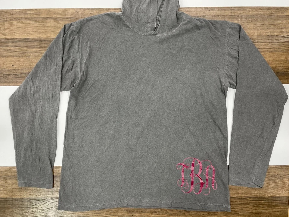 Sudadera con Capucha de Algodón Ligera Gris Colores Cómodos Talla XL Logo Rosa TBA Foto 2 de 4