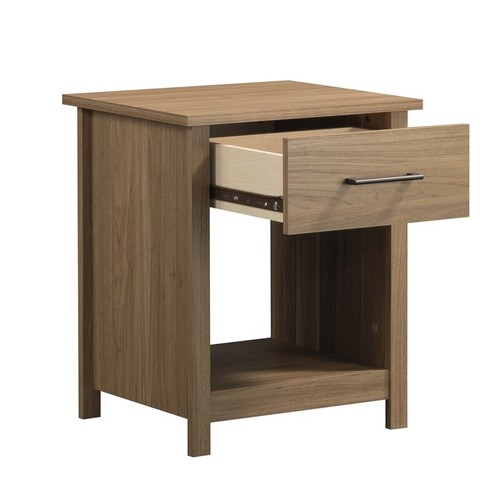 Hillside Nightstand W/ Drawer Open Storage Wooden Large Space Warm Walnut Indoor - Picture 7 of 11