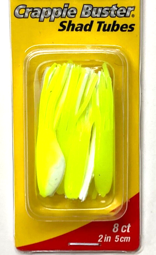 Johnson Crappie Buster 2" Shad Tubes Chart White 8 Count and Green Chart 8 Count - Picture 12 of 24