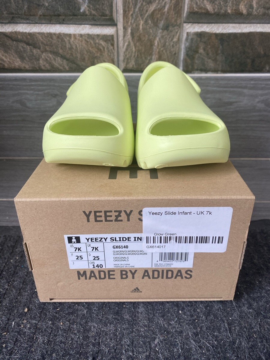 Adidas Yeezy Slide Glow Green (Infants) Size 7K | eBay