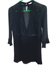 Tobi Dress Womens Small Black Keyhole Lace Crochet Whimsygoth Clubwear Sexy