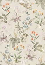 Floral Peel and Stick Wallpaper Green Leaves Wildflower Wallpaper Contact Paper