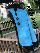 Handmade Suede Leather Chaps, Leather Chinks for Horse Riding, Western Pants