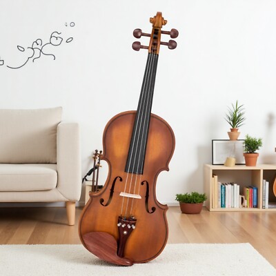 4/4 Full Size Solid Spruce Top Beginner Acoustic Violin Set - Tuner Matte