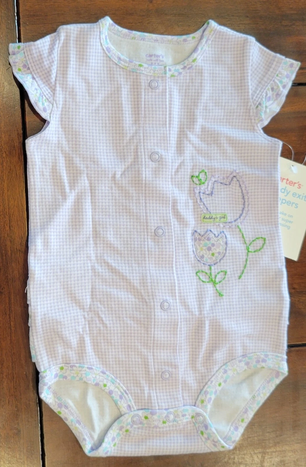 New Baby Girl Clothes Vintage Carter's 6 Month Daddy's Girl Purple Romper Outfit