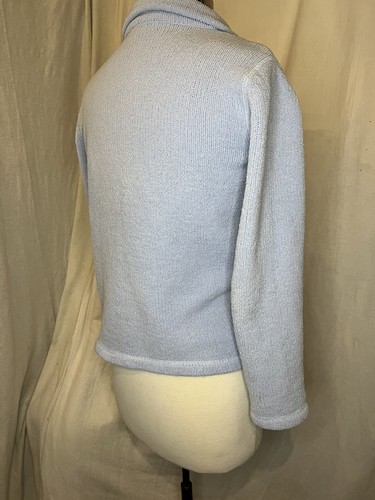 J. JILL Women's Cardigan Zip up Sweater Size X Small Lt Blue Long Sleeve Pockets - Picture 6 of 16