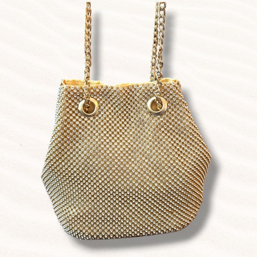 Womens Gold Rhinestone Small Bucket /Ladies Evening Party Bridal Prom Hanbag - Bild 2 von 8