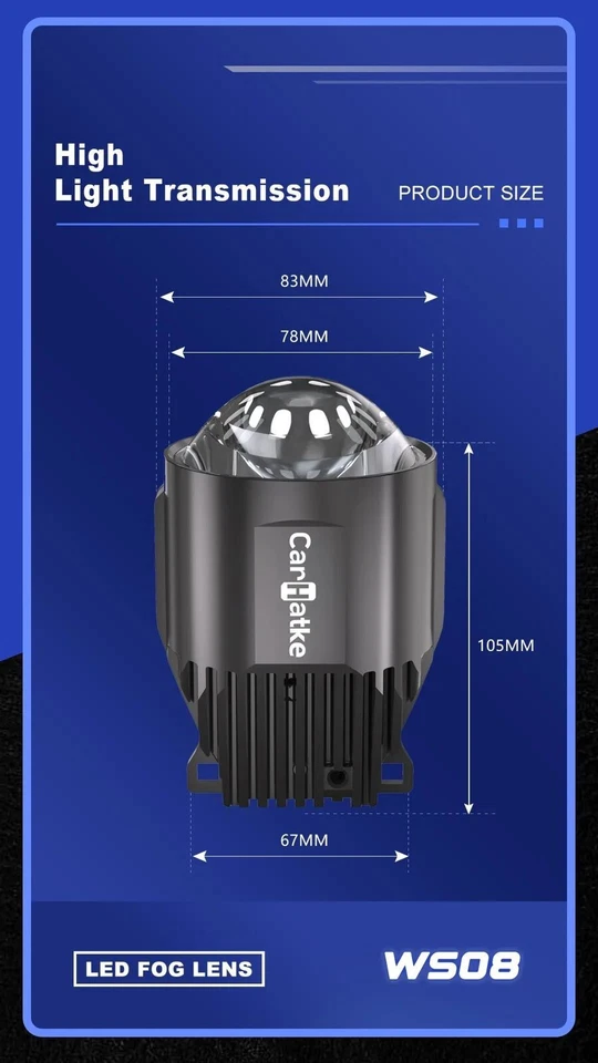 2X Bi-LED Projector Lens For Fog Lamp Light HI-Low Beam 110W 6000K White - Image 3 of 4