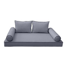 COVER ONLY-Style1 Daybed Mattress Bolster Pillow Covers Contrast Trim Full-AD001