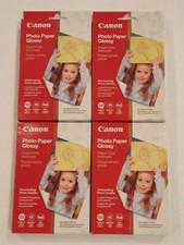 4 Pack Lot Of Canon Photo Paper Glossy, 4x6 inch - 100 Sheets Each, GP502