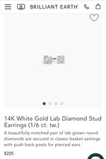 14K White Gold Lab Diamond Stud Earrings (1/6...