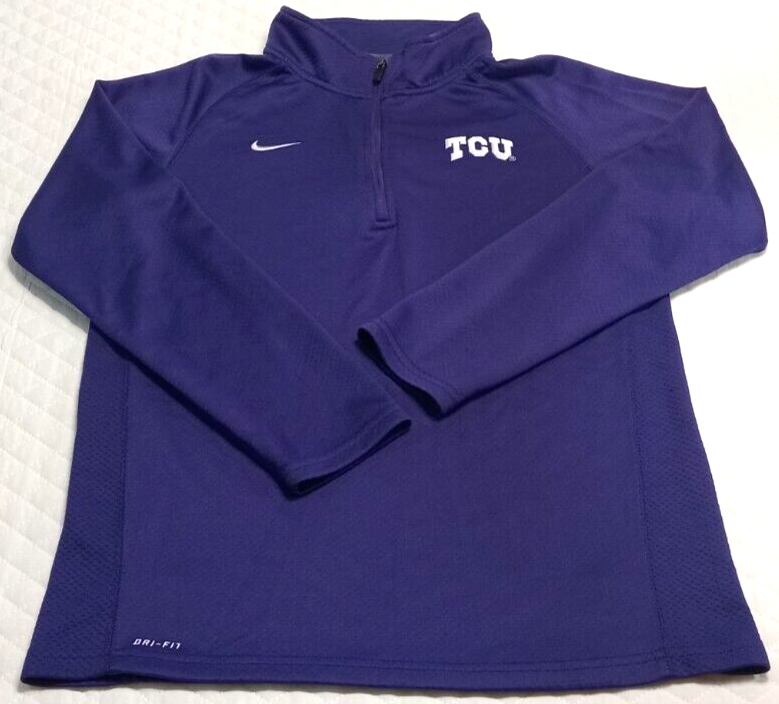 SACAI X NIKE Giacca Nike TCU donna grande 1 4 zip finto collo NCAA calcio logo viola