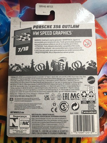 2021 Hot Wheels Porsche 356 Outlaw (Blue/Orange) - HW Speed Graphics 7/10 - Picture 3 of 3
